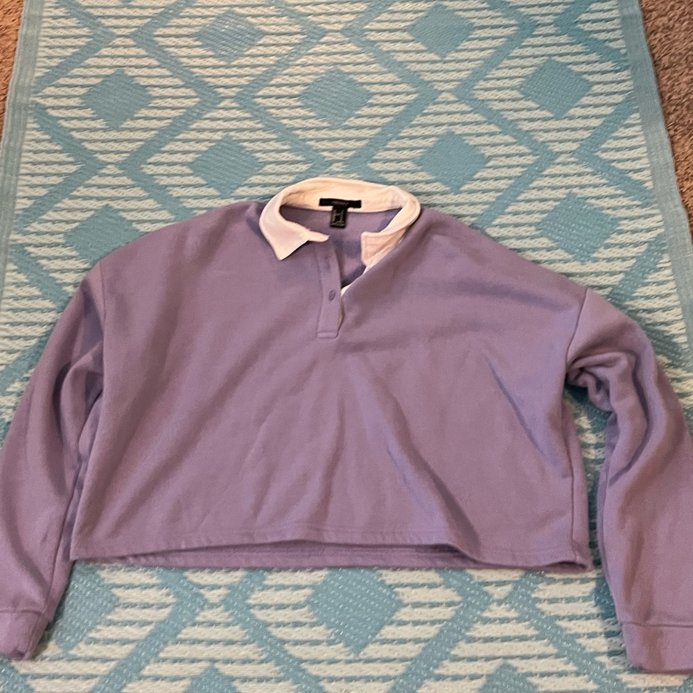 Purple collared shirt sweater